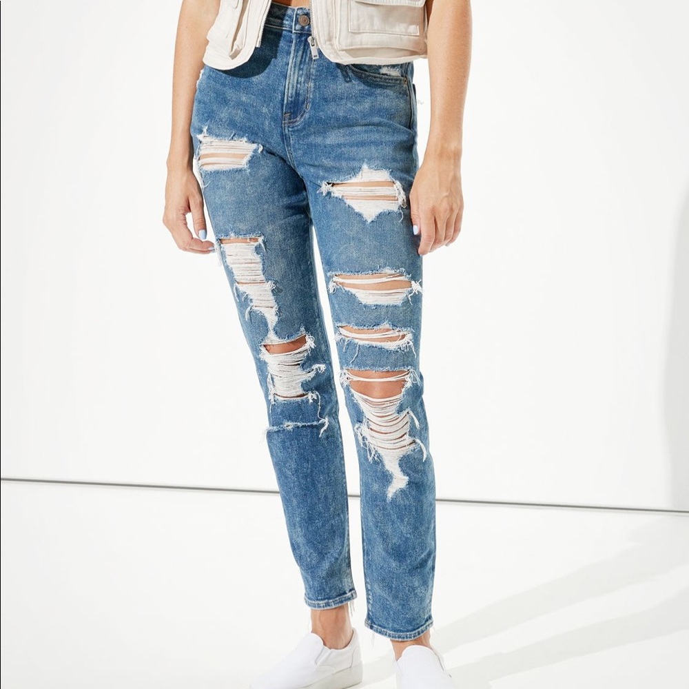 American Eagle Stretch Mom Jean Acid Wash